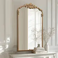 modern entryway mirror gold frame mirror of Baroque Sleek Floral Gold Frame Mirror in living room